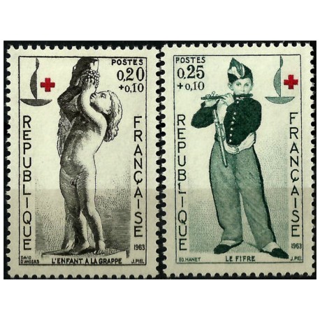 (B374-B375) Francia. 1963. Serie Completa. Cruz Roja (Nuevo)