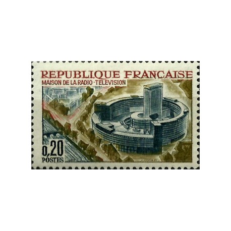 (1079) Francia. 1963. 0,20 Francs. Maison de la Radio-Television (Nuevo)
