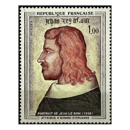 (1084) Francia. 1964. 1,00 Franc. Portrait de Jean Le Bon (Nuevo)