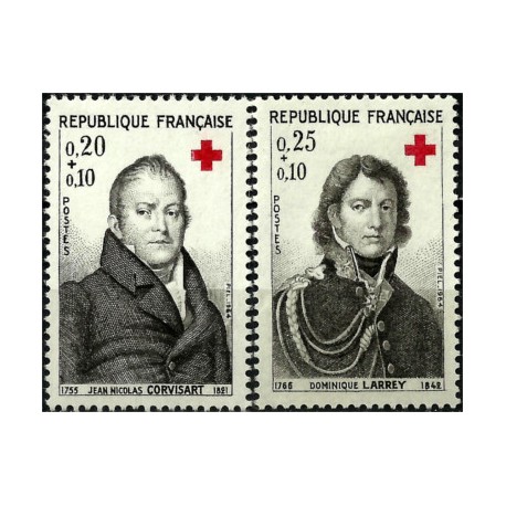 (B385-B386) Francia. 1964. Serie Completa. Cruz Roja (Nuevo)