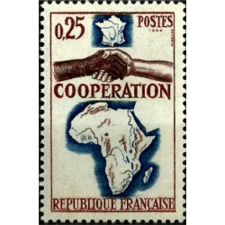 (1111) Francia. 1964. 0,25 Francs. Cooperation (Nuevo)