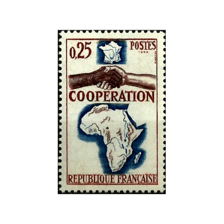 (1111) Francia. 1964. 0,25 Francs. Cooperation (Nuevo)