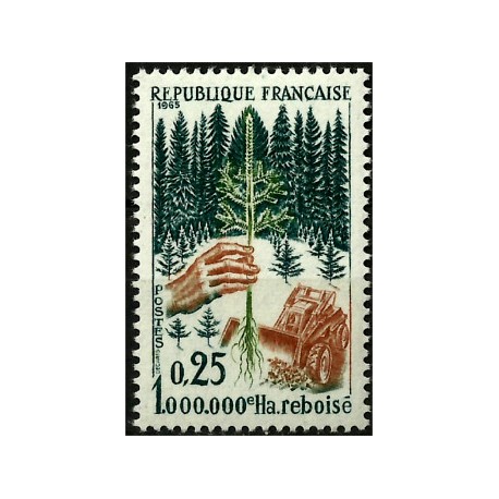 (1133) Francia. 1965. 0,25 Francs. Reforestación (Nuevo)