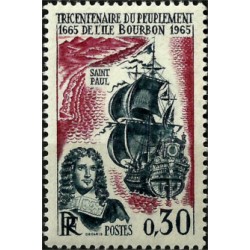 (1134) Francia. 1965. 0,30 Francs. Tricentenario Isla Reunión (Nuevo)