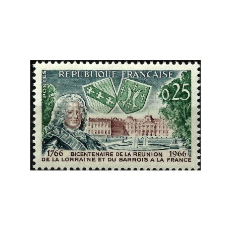 (1157) Francia. 1966. 0,25 Francs. Bicent. reunión Lorraine & Barrois (Nuevo)