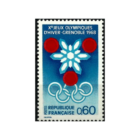(1176) Francia. 1967. 0,60 Francs. Juegos Olímpicos Grenoble (Nuevo)