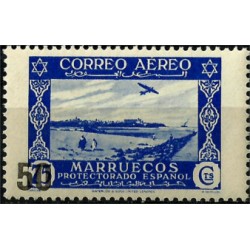 Protectorado de Marruecos. 1953. 50 Céntimos. Sobrecarga 50 (Grueso) (Nuevo)