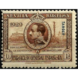 Protectorado de Marruecos (Tanger). 1929. 10 Pesetas. Expo Sevilla-Barcelona (Nuevo)
