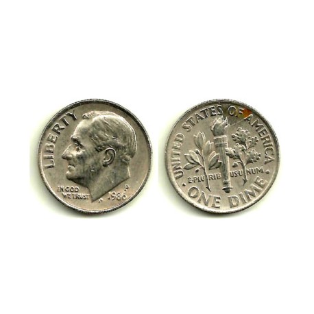 (195a) Estados Unidos de América. 1986(P). 1 Dime (MBC-)