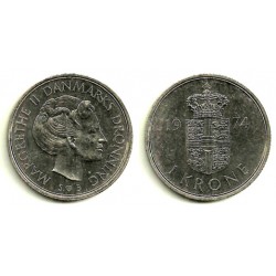 (862.1) Dinamarca. 1974. 1 Krone (MBC+)