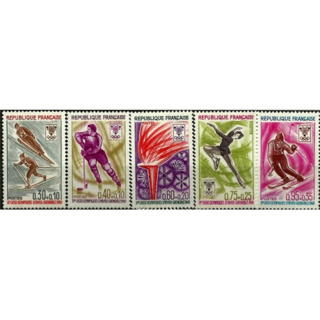 (B411 a B415) Francia. 1968. Serie Completa. Juegos Olímpicos de Invierno Grenoble (Nuevo)