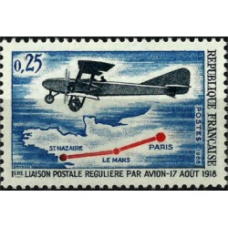 (1218) Francia. 1968. 0,25 Francs. 1er Vuelo Correo (Nuevo)