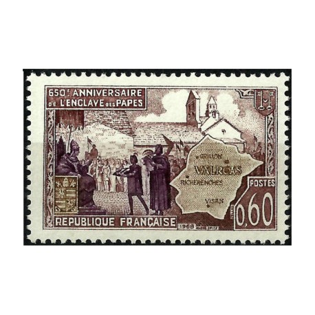 (1215) Francia. 1968. 0,60 Francs. Enclave Papal (Nuevo)