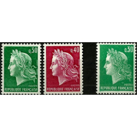 (1230 a 1231/C) Francia. 1969-70. Serie Completa. Marianne (Nuevo)