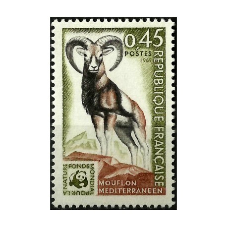 (1257) Francia. 1969. 0,45 Francs. Mouflon mediterraneo (Nuevo)