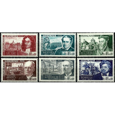 (B434 a B439) Francia. 1970. Serie Completa. Personajes (Nuevo)