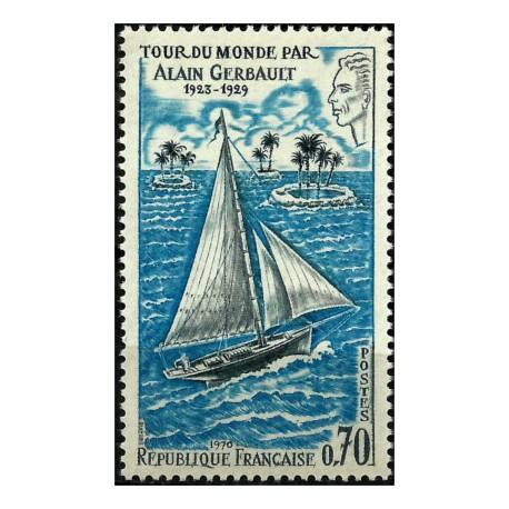 (1263) Francia. 1970. 0,70 Francs. Tour du Monde par Alain Gerbault (Nuevo)