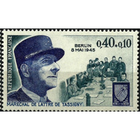 (B442) Francia. 1970. 0,40 + 0,10 Francs. Marechal de Lattre de Tassigny (Nuevo)