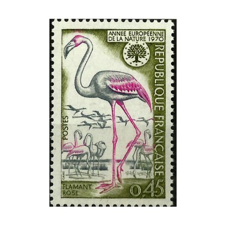 (1269) Francia. 1970. 0,45 Francs. Flamenco Rosa (Nuevo)