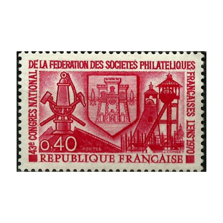(1277) Francia. 1970. 0,40 Francs. Congreso Filatelia (Nuevo)