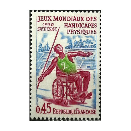 (1283) Francia. 1970. 0,45 Francs. Juegos Paralímpicos (Nuevo)