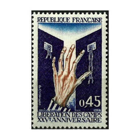 (1282) Francia. 1970. 0,45 Francs. 25 Aniv. Liberación (Nuevo)