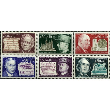 (B445 a B450) Francia. 1971. Serie Completa. Personajes (Nuevo)