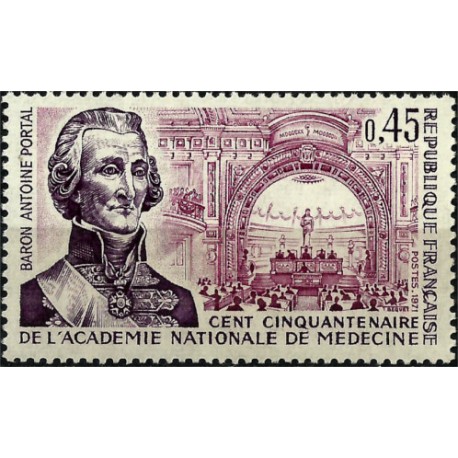 (1326) Francia. 1971. 0,45 Francs. Baron Antoine Portal (Nuevo)