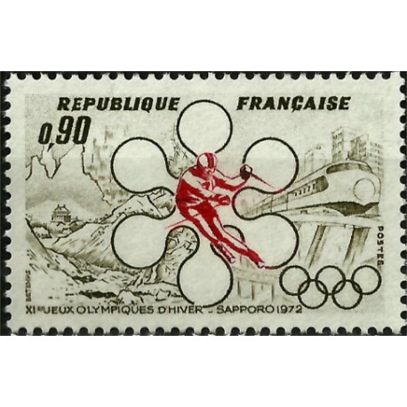 (1332) Francia. 1972. 0,90 Francs. Sapporo (Nuevo)