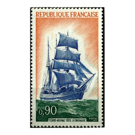 (1343) Francia. 1972. 0,90 Francs. Terre-Neuvas Côte Eneraude (Nuevo)