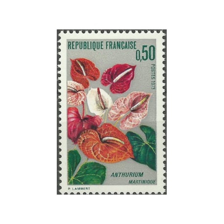 (1356) Francia. 1973. 0,50 Francs. Anthurium, Martinique (Nuevo)