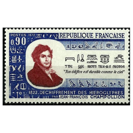 (1354) Francia. 1972. 0,90 Francs. Jean-François Champollion (Nuevo)