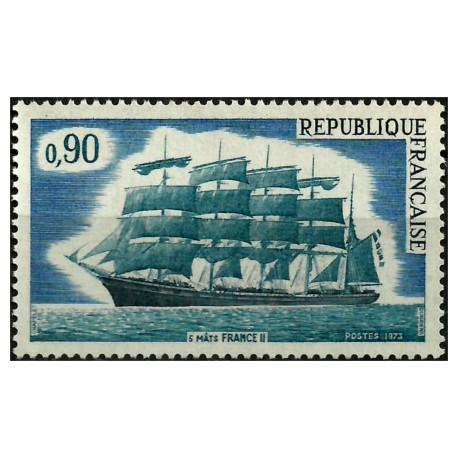 (1377) Francia. 1973. 0,90 Francs. 5 Mâts FRANCE II (Nuevo)