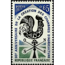 (1387) Francia. 1973. 0,65 Francs. 50 Aniv. Chambres Agriculture (Nuevo)