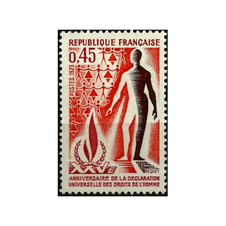 (1388) Francia. 1973. 0,45 Francs. Derechos Humanos (Nuevo)