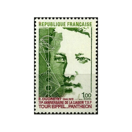 (1380) Francia. 1973. 1,00 Franc. Tour Eiffel, Pantheon (Nuevo)