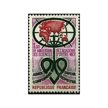 (1375) Francia. 1973. 1,00 Franc. Ciencias Ultra Mar (Nuevo)