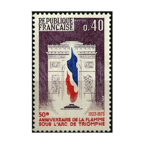 (1386) Francia. 1973. 0,40 Francs. 50 Aniv. Llama Arco de Triunfo (Nuevo)
