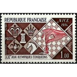 (1413) Francia. 1974. 1,00 Franc. XXI Juegos Olímpicos de Ajedrez, Niza (Nuevo)