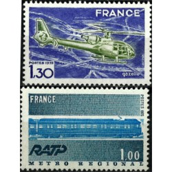 (1436-1437) Francia. 1975. Serie Completa. Metro & Helicoptero (Nuevo)