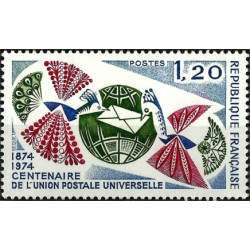(1415) Francia. 1974. 1,20 Francs. Centenario de la Unión Postal Universal (Nuevo)