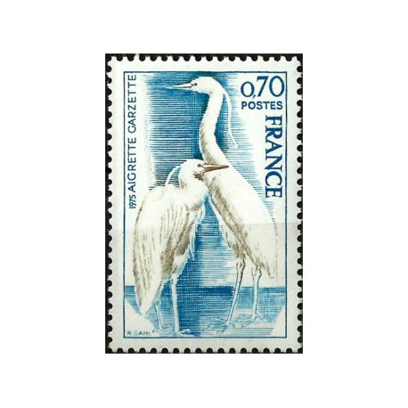 (1420) Francia. 1975. 0,70 Francs. Aigrette Garzette (Nuevo)