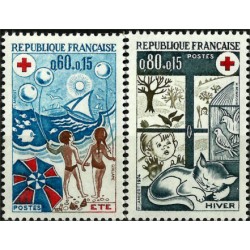 (B479-B480) Francia. 1974. Serie Completa. Cruz Roja (Nuevo)