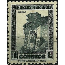 (770) 1938. 1 Peseta. Monumentos y autogiro. Cuenca (Nuevo)