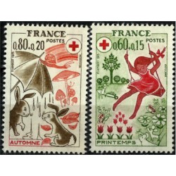 (B481-B482) Francia. 1975. Serie Completa. Cruz Roja (Nuevo)
