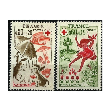 (B481-B482) Francia. 1975. Serie Completa. Cruz Roja (Nuevo)