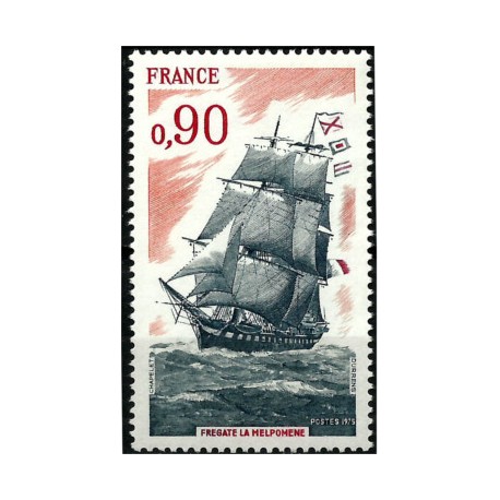 (1459) Francia. 1975. 0,90 Francs. Fragata La Melpomene (Nuevo)