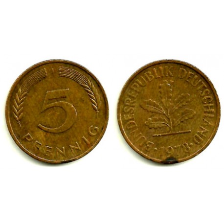 (107) Alemania. 1978(J). 5 Pfennig (MBC)