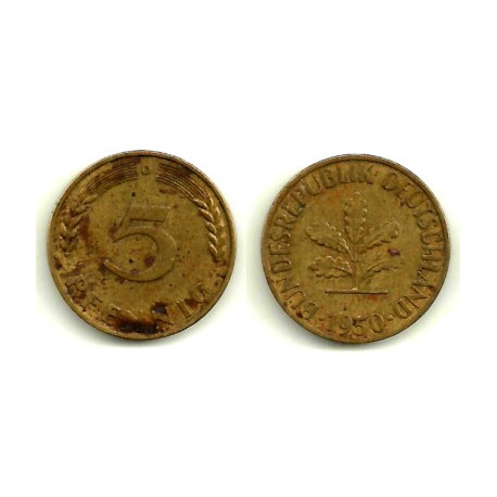 (107) Alemania. 1950(D). 5 Pfennig (MBC)