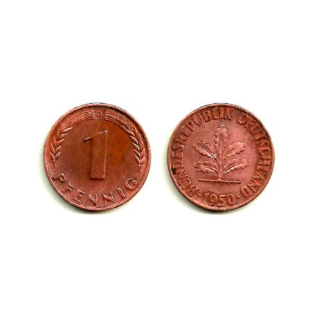 (105) Alemania. 1950(D). 1 Pfennig (MBC)